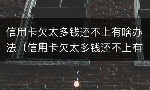 信用卡欠太多钱还不上有啥办法（信用卡欠太多钱还不上有啥办法解决）