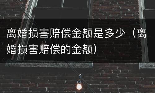 离婚损害赔偿金额是多少（离婚损害赔偿的金额）