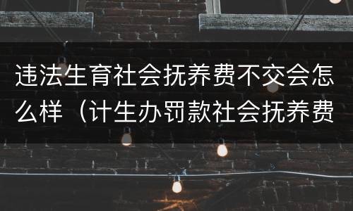 违法生育社会抚养费不交会怎么样（计生办罚款社会抚养费不交会怎么样）