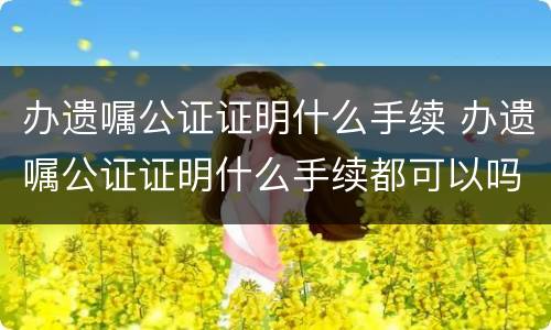 办遗嘱公证证明什么手续 办遗嘱公证证明什么手续都可以吗