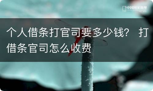 个人借条打官司要多少钱？ 打借条官司怎么收费