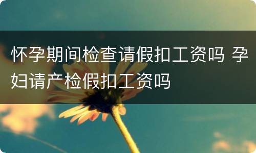 怀孕期间检查请假扣工资吗 孕妇请产检假扣工资吗
