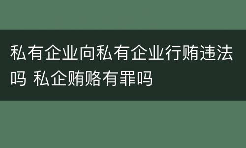 私有企业向私有企业行贿违法吗 私企贿赂有罪吗
