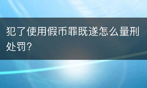 犯了使用假币罪既遂怎么量刑处罚?