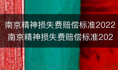 南京精神损失费赔偿标准2022 南京精神损失费赔偿标准2022最新