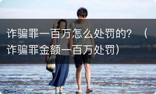 诈骗罪一百万怎么处罚的？（诈骗罪金额一百万处罚）