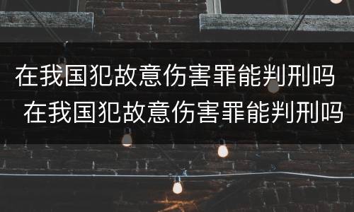 在我国犯故意伤害罪能判刑吗 在我国犯故意伤害罪能判刑吗判几年