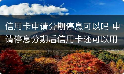 信用卡申请分期停息可以吗 申请停息分期后信用卡还可以用吗