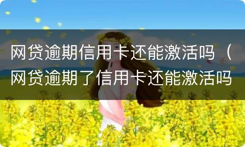 网贷逾期信用卡还能激活吗（网贷逾期了信用卡还能激活吗）