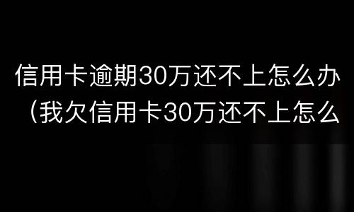 信用卡逾期30万还不上怎么办（我欠信用卡30万还不上怎么办）