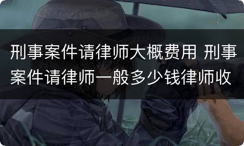 刑事案件请律师大概费用 刑事案件请律师一般多少钱律师收费标准
