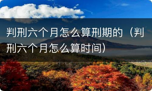 判刑六个月怎么算刑期的（判刑六个月怎么算时间）