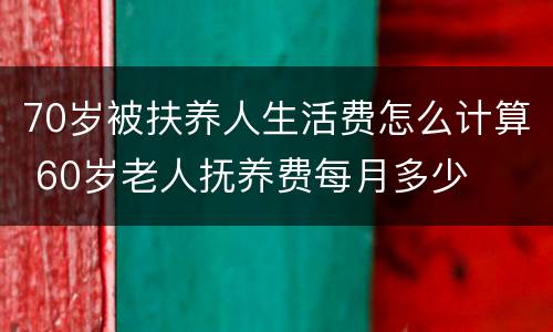 70岁被扶养人生活费怎么计算 60岁老人抚养费每月多少