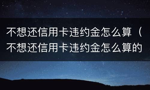 不想还信用卡违约金怎么算（不想还信用卡违约金怎么算的）