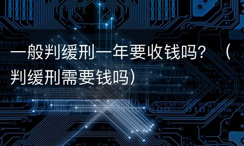 一般判缓刑一年要收钱吗？（判缓刑需要钱吗）