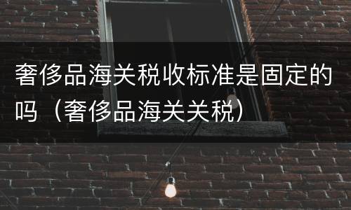 奢侈品海关税收标准是固定的吗（奢侈品海关关税）