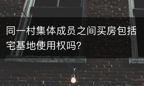 同一村集体成员之间买房包括宅基地使用权吗？