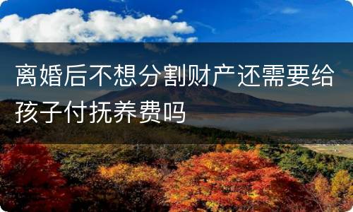 离婚后不想分割财产还需要给孩子付抚养费吗
