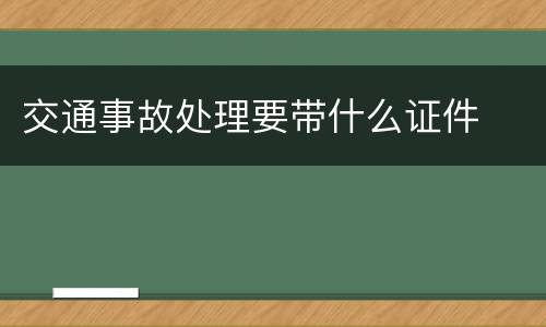 交通事故处理要带什么证件