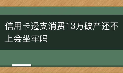 信用卡透支消费13万破产还不上会坐牢吗