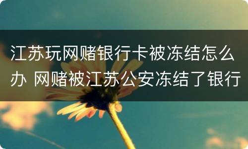 江苏玩网赌银行卡被冻结怎么办 网赌被江苏公安冻结了银行卡