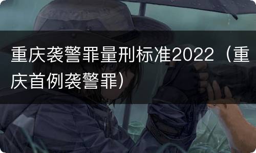 重庆袭警罪量刑标准2022（重庆首例袭警罪）