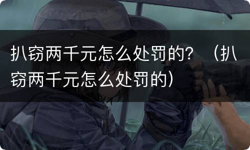 扒窃两千元怎么处罚的？（扒窃两千元怎么处罚的）