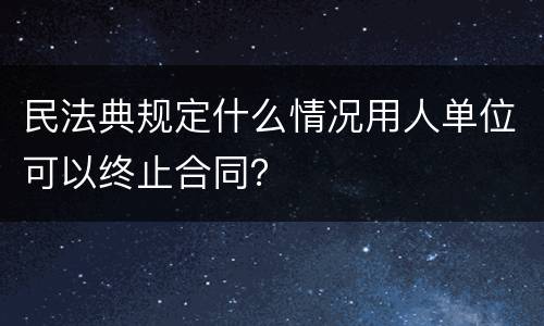 民法典规定什么情况用人单位可以终止合同？