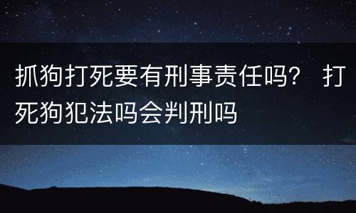 抓狗打死要有刑事责任吗？ 打死狗犯法吗会判刑吗