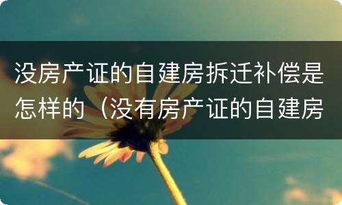 没房产证的自建房拆迁补偿是怎样的（没有房产证的自建房拆迁有补偿吗）