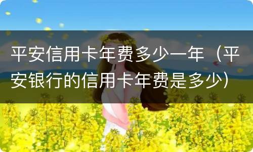 平安信用卡年费多少一年（平安银行的信用卡年费是多少）