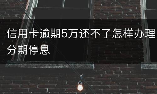 信用卡逾期5万还不了怎样办理分期停息