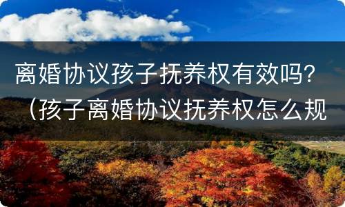 离婚协议孩子抚养权有效吗？（孩子离婚协议抚养权怎么规定）