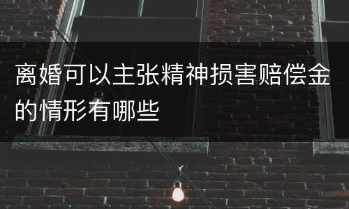 离婚可以主张精神损害赔偿金的情形有哪些