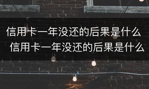 信用卡一年没还的后果是什么 信用卡一年没还的后果是什么呢