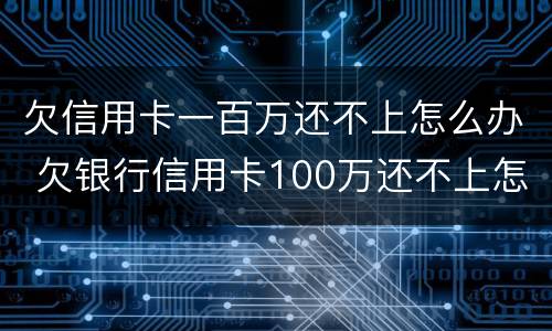 欠信用卡一百万还不上怎么办 欠银行信用卡100万还不上怎么办