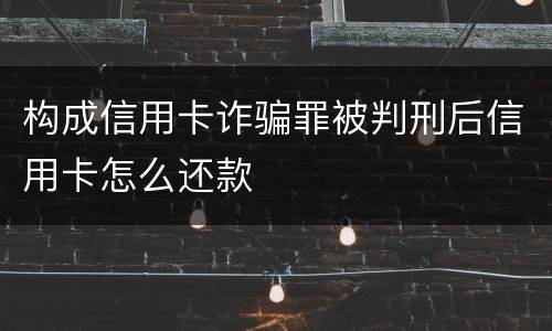 构成信用卡诈骗罪被判刑后信用卡怎么还款