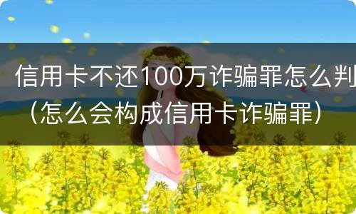 信用卡不还100万诈骗罪怎么判（怎么会构成信用卡诈骗罪）