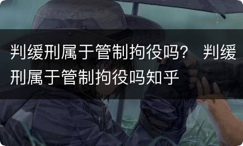 判缓刑属于管制拘役吗？ 判缓刑属于管制拘役吗知乎