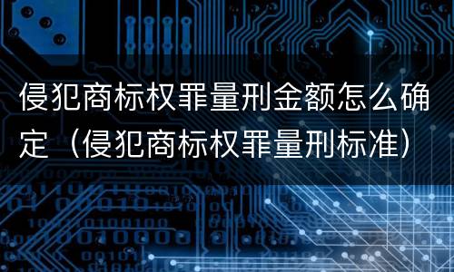 侵犯商标权罪量刑金额怎么确定（侵犯商标权罪量刑标准）