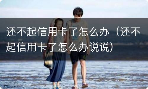 还不起信用卡了怎么办（还不起信用卡了怎么办说说）
