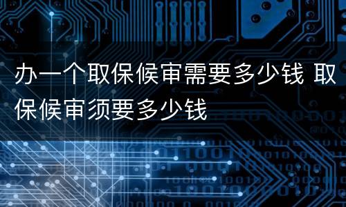 办一个取保候审需要多少钱 取保候审须要多少钱