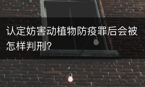 认定妨害动植物防疫罪后会被怎样判刑?