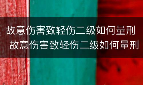 故意伤害致轻伤二级如何量刑 故意伤害致轻伤二级如何量刑标准