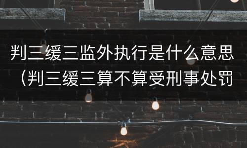 判三缓三监外执行是什么意思（判三缓三算不算受刑事处罚）