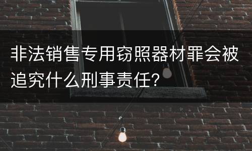 非法销售专用窃照器材罪会被追究什么刑事责任？