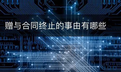 赠与合同终止的事由有哪些