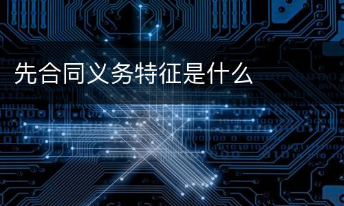 先合同义务特征是什么