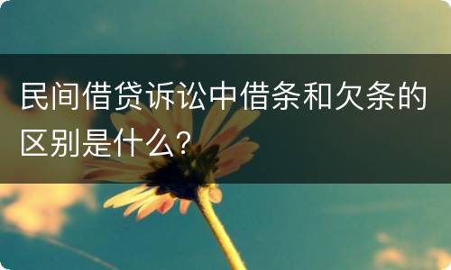 民间借贷诉讼中借条和欠条的区别是什么？