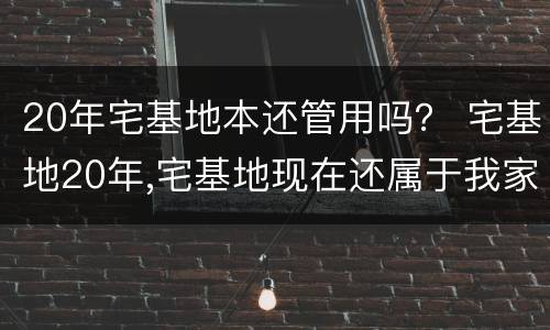 20年宅基地本还管用吗？ 宅基地20年,宅基地现在还属于我家吗